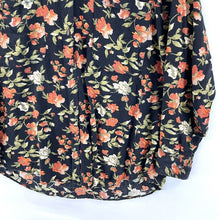 Get! Women's Black Floral Tunic Blouse with Flowey Silhouette  Size M