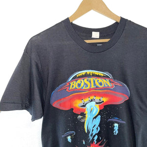 Screen Stars Vtg 1976 Boston T Shirt UFO Debut Album Made in USA Black Size XL