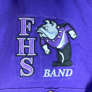 Blue Pointe Men's Button Up Shirt FHS Band Bulldogs Embroidery Purple Size M