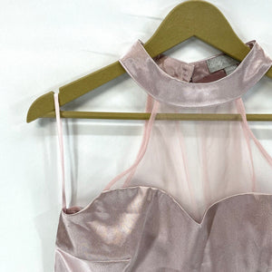 Dolly Delicious Women's Bra Top Sheer Sweetheart Neck Crop Light Pink Size 8