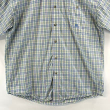 Twenty X Wrangler Men's Button Up Shirt Pastel Plaid Blue Green Vtg Size L