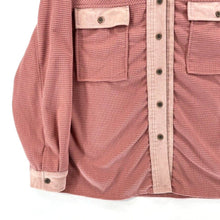 Boutique Women's Button Up Shirt Light Flannel Outdoor Waffle Knit Pink Size L