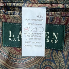 Lauren Ralph Lauren Men's Blazer Two Button Suede Like Pockets Tan Size 42L