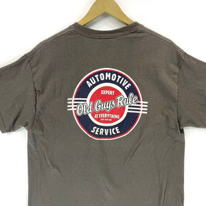 Old Guys Rule Men's Graphic T Shirt Automotive Service Souvenir Gray Size L