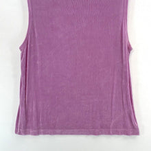 Vintage Women's Cropped Tank Top Shiny Ribbed Stretch Made USA Y2K Pink Size L