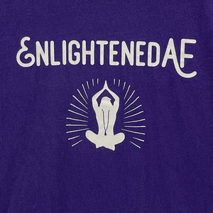 Gildan Men's T Shirt Enlightened AF Woke Yoga Meditation Souvenir Purple Size XL