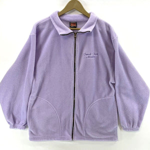 Tipsy Women's Fleece Zip Jacket Alaska Denali Park Vtg Made USA Purple Size L