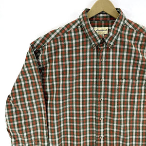 Green Orange Plaid Shirt Eddie Bauer 2XL