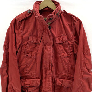 Eddie Bauer Women's Light Jacket Cinch Waist Packable Hood Outdoor Red Size M