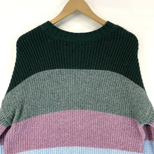 American Eagle Women's Knit Sweater Soft Pastel Striped Blue Green Pink Size M