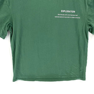 Men's Soft Graphic T Shirt Exploration Hopeful Quote Outdoor Green Size M