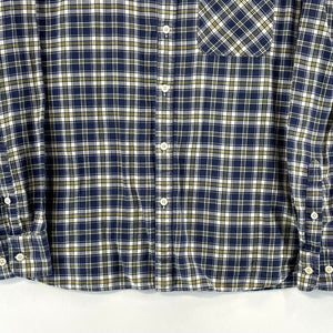 Jack Jones Vintage Co Men's Button Up Shirt Lightweight Plaid Blue Yellow Size L