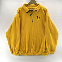 LAL Mens 1/4 Quarter Zip Fleece Sweater Bemidji Minnesota Pockets Yellow Size XL