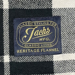 Jachs Men's Plaid Button Up Shirt Heritage Flannel Outdoor Black White Size L