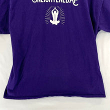 Gildan Men's T Shirt Enlightened AF Woke Yoga Meditation Souvenir Purple Size XL