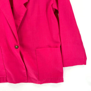 GW Division of Graff Women's Blazer One Button Pockets Made USA Vtg Pink Size 14