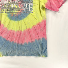 Port Co Men's T Shirt Heads Up Lambert's Cafe MO Tie Dye Blue Pink Yellow Size L