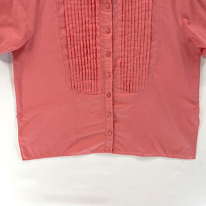 Sue Scott Women's Button Up Blouse Pleated Lightweight Sheer Pink Size 18W