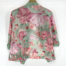 Haband Women's Floral Duster Kimono Sheer Lightweight Vtg Pink Green Size L