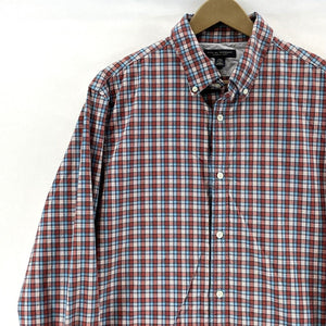 Banana Republic Men's Soft Wash Shirt Plaid Button Up Blue Red Tall Size 16-16.5