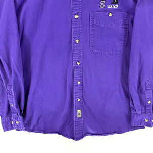 Blue Pointe Men's Button Up Shirt FHS Band Bulldogs Embroidery Purple Size M