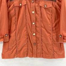 Nancy Bolen Women's Light Jacket Bright Stitching Vtg Made USA Orange Size L