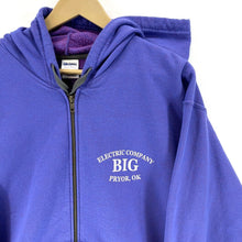 Gildan Men's Full Zip Hoodie BIG Electric Pryor OK Workwear Purple Size L