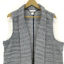 Christopher & Banks Women's Open Vest Nautical Knit Heather Blue White Size XL