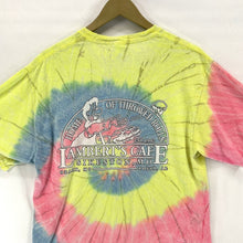 Port Co Men's T Shirt Heads Up Lambert's Cafe MO Tie Dye Blue Pink Yellow Size L