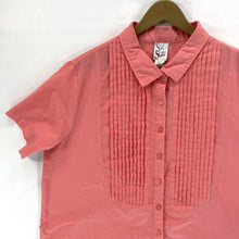 Sue Scott Women's Button Up Blouse Pleated Lightweight Sheer Pink Size 18W