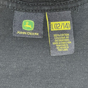 John Deere Women's Soft T Shirt Will Trade Husband For Tractor Fun Black Size L