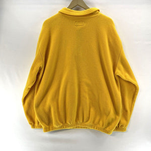 LAL Mens 1/4 Quarter Zip Fleece Sweater Bemidji Minnesota Pockets Yellow Size XL