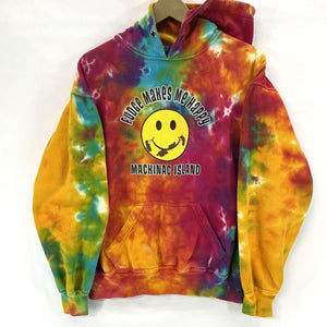 Retro Vision Women's Tie Dye Hoodie Fudge Smiley Face Mackinac Island Size S