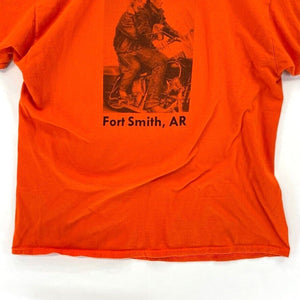 Gildan Men's T Shirt Suzie Q's Fort Smith AR Souvenir Bright Orange Size XL