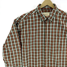 Eddie Bauer Men's Button Up Shirt Heavy Oversized Plaid Green Orange Size 2XL