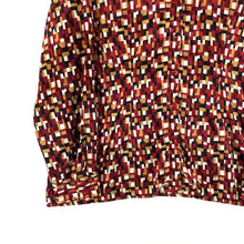 Kathie Lee Women's Flowy Button Blouse Geometric Office Red Size 18W