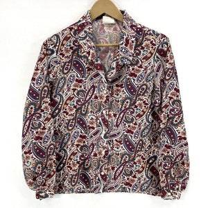 Donnkenny Women's Floral Paisley Blouse Purple S