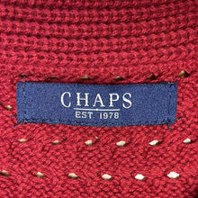 Chaps Women's Button Cardigan Sheer Knit Sweater Top Pockets Vtg Red Size L