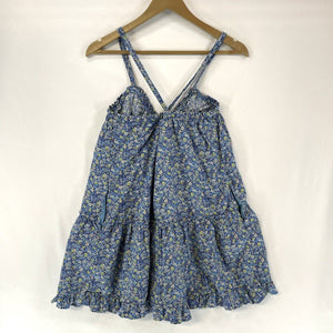 Universal Thread Women's Flowy Dress Floral Ruffle Criss Cross Blue Size XS