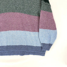 American Eagle Women's Knit Sweater Soft Pastel Striped Blue Green Pink Size M