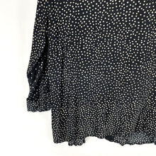 Metroline Women's Flowy Duster Light Jacket Tribal Dot Vtg Made USA Black Size L