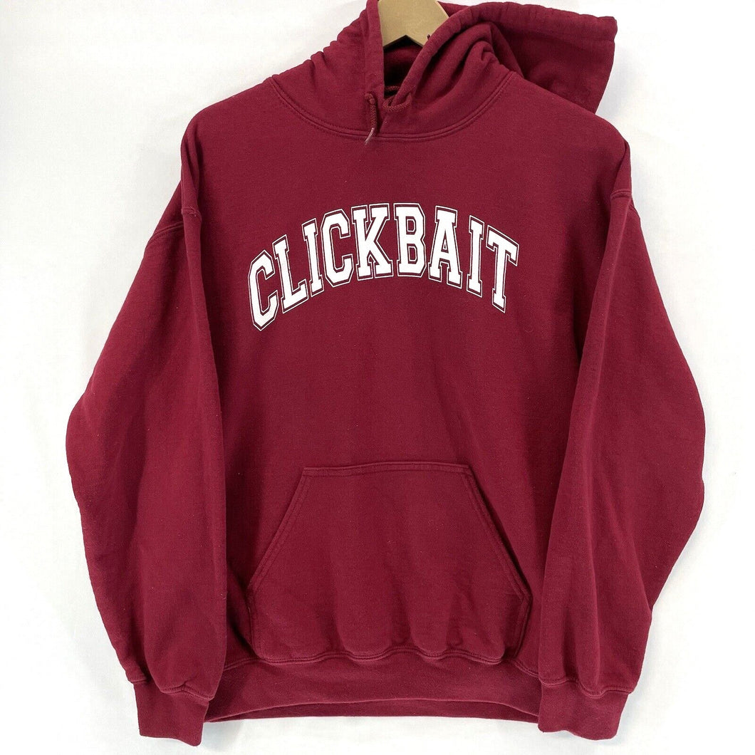 Gildan Men's Hoodie Clickbait Internet Computer College Fun Souvenir Red Size M