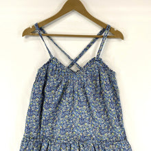 Universal Thread Women's Flowy Dress Floral Ruffle Criss Cross Blue Size XS