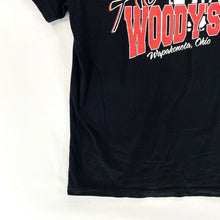 Women's V Neck T Shirt Al's Woody's Ohio Neil Armstrong Souvenir Black Size L