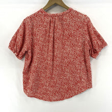 Universal Thread Women's Cropped Button Blouse Spring Floral Red White Size S