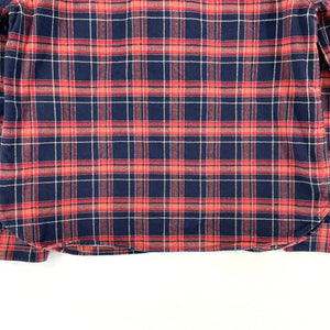 J Crew Women's Plaid Tunic 1/2 Half Zip Shirt Outdoor Flannel Blue Red Size M