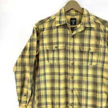 Red Head Men's Plaid Button Up Shirt Lightweight Workwear Yellow Blue Size S