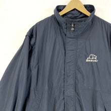 North End Men's Windbreaker Jacket Zip Up Beaver Stitching Navy Blue Size XL