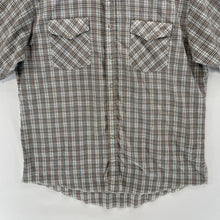 L Size Gray Checkered Snap Shirt