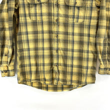 Red Head Men's Plaid Button Up Shirt Lightweight Workwear Yellow Blue Size S